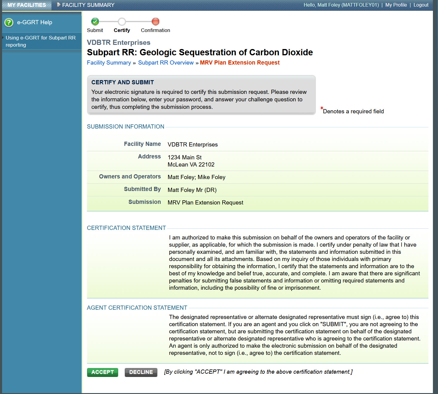 Image of the Subpart RR: Geologic Sequestration of Carbon Dioxide webpage.